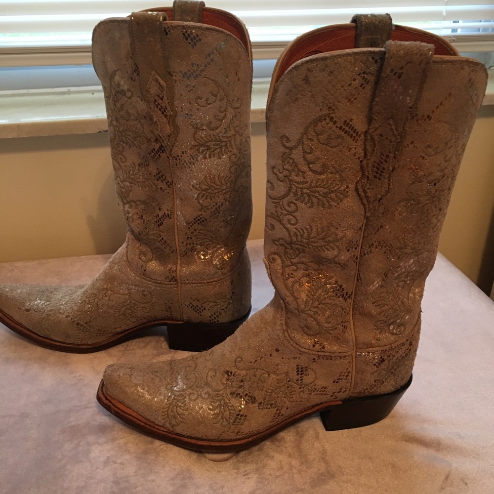 Lucchese Stone Python Snake Sparkle Shine Boot - image 4